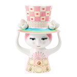 Bjørn Wiinblad Lady with Hat maljakko, 24,5 cm, pinkki - keltainen