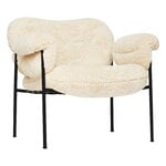 Armchairs & lounge chairs, Bollo lounge chair, Mohawi sheepskin - black, White