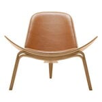 Armchairs & lounge chairs, CH07 Shell lounge chair, oiled oak - cognac leather Sif 95, Brown