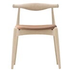 Dining chairs, CH20 Elbow chair, soaped beech - light brown leather Thor 325, Natural