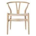Carl Hansen & Søn CH24P Wishbone chair, soaped oak - Terra leather sand