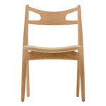 Dining chairs, CH29P chair, oiled oak - nude leather Thor 325, Natural