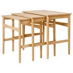 Sivu- ja apupöydät, CH004 Nesting Tables sarjapöytä, öljytty tammi, Luonnonvärinen