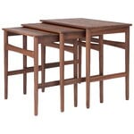 Sivu- ja apupöydät, CH004 Nesting Tables sarjapöytä, öljytty pähkinä, Ruskea