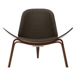 Armchairs & lounge chairs, CH07 Shell lounge chair, oiled walnut – d. brown leather Thor377, Black