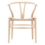 Ruokapöydän tuolit, CH24 Wishbone tuoli, saippuoitu pyökki - paperinaru, Luonnonvärinen