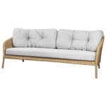 Terassisohvat, Ocean 3-istuttava sohva, iso, luonnonvärinen - vaaleanharmaa, Harmaa