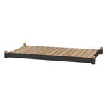 Outdoor benches, Sticks bench for two planters, lava grey - teak, Black