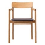 Fredericia Fauteuil Post, chêne huilé - cuir marron foncé