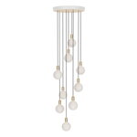 Pendant lamps, Brass Nine pendant with Sphere IV bulbs, White