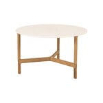 Patio tables, Twist coffee table, diam. 70 cm, teak - travertine look, White