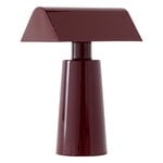 Éclairages portatifs, Lampe de table portable Caret MF1, bordeaux foncé, Rouge