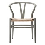 Chaises de salle à manger, Chaise CH24 Wishbone, argile douce - corde naturelle, Gris