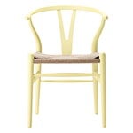 Chaises de salle à manger, Chaise CH24 Wishbone, primerose douce - corde naturelle, Naturel