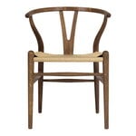 Matstolar, CH24 Wishbone chair, smoked oiled oak - natural cord, Brun