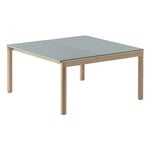 Coffee tables, Couple coffee table, 80 x 84 cm, plain/wavy, pale blue - oak, Natural