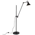 Floor lamps, Lampe Gras 215 floor lamp, conic shade, black, Black
