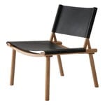 Armchairs & lounge chairs, December lounge chair, oak - black leather, Black