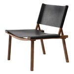 Armchairs & lounge chairs, December lounge chair, lacquered smoked oak - black leather, Black