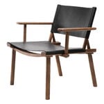Armchairs & lounge chairs, December Lounge chair w.armrests, smoked oak-black leather, Black