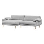 Sofas, Bebé sofa w/ chaise longue, left, grey Muru 470 - oak, Grey