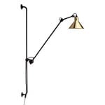 Wall lamps, Lampe Gras 214 wall lamp, conic shade, black - brass, Black