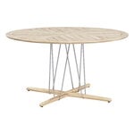Tables de jardin, Table de salle à manger Embrace E022, 140 cm, teck, Naturel