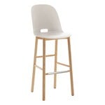 Alfi bar stool, high back, white - natural ash