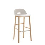 Alfi bar stool, low back, white - natural ash