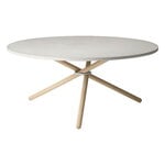 Tables basses, Table basse Edda, 105 cm, béton clair - chêne clair, Gris