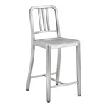 1006 Navy counter stool, brushed aluminium