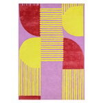Wool rugs, Stool rug, yellow - pink, Yellow
