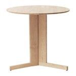 Matbord, Trefoil bord, 75 cm, vit ek, Naturfärgad