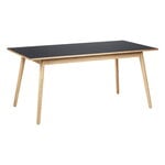 C35B dining table, 160 x 82 cm, oak - black linoleum