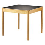 FDB Møbler C44 dining table, 80 x 80 cm, oak - black linoleum
