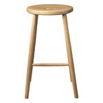 Tabourets et chaises de bar, Tabouret de comptoir J27C, 65 cm, chêne laqué, Naturel