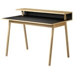 Desks, C68 Nørrebro desk, oak - black linoleum, Black
