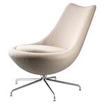 Armchairs & lounge chairs, L40 Bellamie lounge chair, swivel, beige - brushed steel, Beige