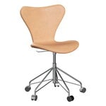 Bürostühle, Series 7 3117 Stuhl, Chrom - naturbelassenes Leder, Braun