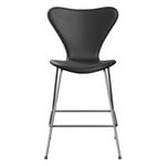 Bar stools & chairs, Series 7 3187 counter stool, chrome - Essential black leather, Black