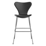 Fritz Hansen Series 7 3197 bar stool, chrome - Essential black leather
