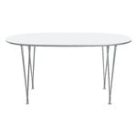 Dining tables, Superellipse table, chrome - white laminate, White