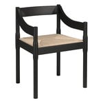 Esszimmerstühle, Carimate Stuhl, Esche schwarz - Papierkordel natur, Schwarz