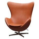 Fritz Hansen Egg lounge chair, Brown Bronze - leather Grace Walnut