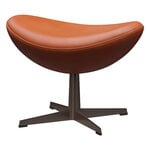 Fritz Hansen Egg footstool, Brown Bronze - leather Grace Walnut