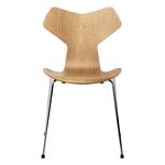 Dining chairs, Grand Prix 3130 chair, chrome - oak, Natural