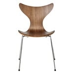 Fritz Hansen Lily 3108 chair, chrome - walnut veneer