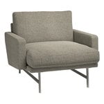 Fritz Hansen PL111S Lissoni lounge chair, matt polished steel - Moss 015