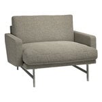 Armchairs & lounge chairs, PL111 Lissoni lounge chair, matt polished steel - Moss 015, Gray