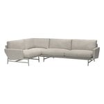 Sofas, PL114 Lissoni corner sofa, left, matt polished steel -Clay 0012, Gray